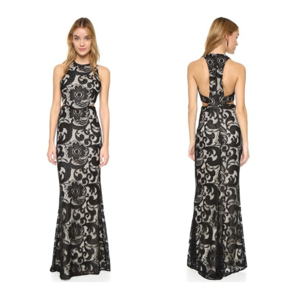 Alice + Olivia | Adel Floral Lace Cut Out Maxi Dress - Sz 8